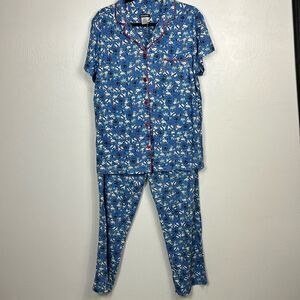 NWOT Joe Boxer Blue Cotton Dog Print Pajama Set Size L